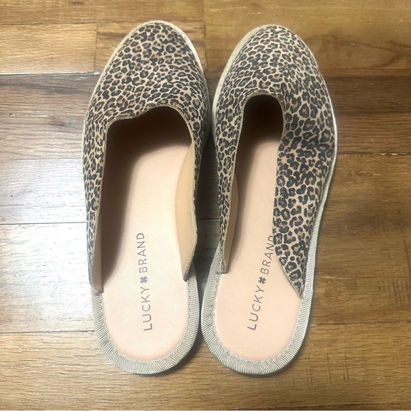 NWOB Lucky Brand Arvy Slip On Mule Leopard Print Eyelash 8 - Picture 5 of 6